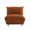 Armless Accent Chairs for Living Room Oversized Mid Century Modern Chair Deep-Down-Filled Upholstered Single Sofa Lazy Chair Comfy Fabric Chair for Be