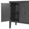 U-style; Accent Storage Cabinet Wooden Cabinet with Adjustable Shelf; Antique Gray; Entryway; Living Room; Bedroom