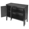 U-style; Accent Storage Cabinet Wooden Cabinet with Adjustable Shelf; Antique Gray; Entryway; Living Room; Bedroom