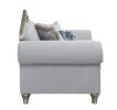 ACME Pelumi CHAIR W/3 PILLOWS Light Gray Linen & Platinum Finish LV01114