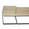 Rectangular Wooden Coffee Table with Metal Frame; Oak Brown and Black; DunaWest