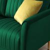 Channel Tufted Green Velvet Singel Living Room Sofa Accent Chair