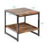 Rustic 2-tier Side Table Sofa Table Nightstand for Bedroom; Living Room