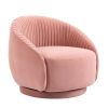 Home Velvet Barrel Arm Chair; Embossing Fleece Upholstered Chair with Golden Legs Accent Club Sofa Chair for Living Bedroom Patio