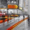 Circulation in times square - 12x12 Print on canvas