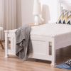 Luxury wooden platform bed with headboard; teen bed white; twin