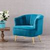 Modern furniture blue velvet armchair living room bedroom