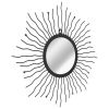 Wall Mirror Sunburst 23.6" Black