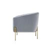 Carlson Accent Chair; Gray Velvet &amp; Gold 59790