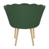 Vanbow.Shell shaped velvet fabric armchair; living room bedroom Green