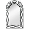 vidaXL Wall Mirror Arched 19.6"x31.4" Black