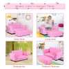 Pink Kids Sofa Armchair Couch Lounge Kids Birthday Gift With Footstool