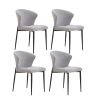 Dining Chairs set of 4; Upholstered Side Chairs; Adjustable Kitchen Chairs Accent Chair Cushion Upholstered Seat with Metal Legs for Living Room Grey