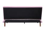 Yolandi Adjustable Sofa; Pink Velvet &amp; Dark Walnut Finish 57200