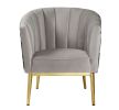 Colla Accent Chair; Gray Velvet &amp; Gold 59816