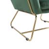 Keira Green Velvet Accent Chair with Metal Base