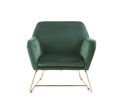 Keira Green Velvet Accent Chair with Metal Base