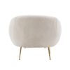 Orisfur. Modern Comfy Leisure Accent Chair; Teddy Short Plush Particle Velvet Armchair with Ottoman for Living Room