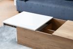 Arlo Light Brown Wood Finish Coffee Table with Hidden Compartments and 2 Drawers