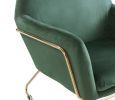 Keira Green Velvet Accent Chair with Metal Base