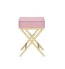 Coleen Side Table; Pink & Gold