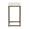 Set Of 2 End Table Set; Square Side Tables; Marble & Gold