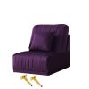 Purple Velvet Accent Chair Living Room Chair Upholstered Middle Chair With Gold Legs ; not sold separately; needs to be combined with other parts or m