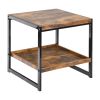 Rustic 2-tier Side Table Sofa Table Nightstand for Bedroom; Living Room