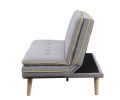 Savilla Adjustable Sofa; Gray Linen & Oak Finish 57164