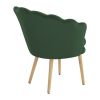 Vanbow.Shell shaped velvet fabric armchair; living room bedroom Green