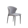 Dining Chairs set of 4; Upholstered Side Chairs; Adjustable Kitchen Chairs Accent Chair Cushion Upholstered Seat with Metal Legs for Living Room Grey