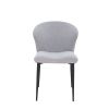 Dining Chairs set of 4; Upholstered Side Chairs; Adjustable Kitchen Chairs Accent Chair Cushion Upholstered Seat with Metal Legs for Living Room Grey