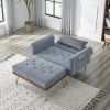 Recline Sofa Chair with Ottoman; Two Arm Pocket and Wood Frame include 1 Pillow; Grey (40.5&rdquo;x33&rdquo;x32&rdquo;)