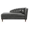 PU Chaise Lounge Chair with one Pillow for Living Room. Rubber Wood Legs. Pewter (27.5'x64'x32')