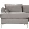 Modern Velvet Fabric Couch Reversible Chaise Sofa U Shaped Couch Sofa with Ottoman for Living Room; Apartment