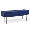 Contemporary Style Bedroom Velvet Upholstered Bench; Blue; ( 45'' x13''x 17'')