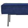 Contemporary Style Bedroom Velvet Upholstered Bench; Blue; ( 45'' x13''x 17'')