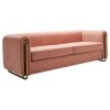 Modern velvet sofa BLUSH PINK color