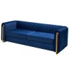 Modern velvet sofa blue color