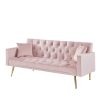 PINK Convertible Folding Futon Sofa Bed ; Sleeper Sofa Couch for Compact Living Space.