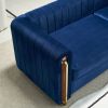 Modern velvet sofa blue color