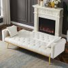 WHITE Convertible Folding Futon Sofa Bed ; Sleeper Sofa Couch for Compact Living Space.