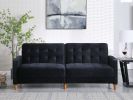 Square Arms; Modern Velvet Upholstered Sofa Bed (78&quot;Lx37&quot;Wx34&quot;H)