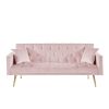 PINK Convertible Folding Futon Sofa Bed ; Sleeper Sofa Couch for Compact Living Space.