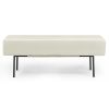 Contemporary Style Bedroom Velvet Upholstered Bench; Beige; ( 45'' x13''x 17'')