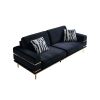 Modern Velvet Sofa for Living Room Black Color