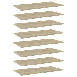 vidaXL Bookshelf Boards 8 pcs Sonoma Oak 31.5"x11.8"x0.6" Engineered Wood