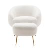 Orisfur. Modern Comfy Leisure Accent Chair; Teddy Short Plush Particle Velvet Armchair with Ottoman for Living Room