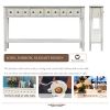 TREXM Rustic Entryway Console Table; 60&quot; Long with two Different Size Drawers and Bottom Shelf for Storage (Antique White)