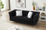 L8085B three-seat sofa black